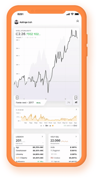 Handheld portfolio app displaying live crypto data